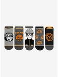 Naruto Shippuden Black Orange & White No-Show Socks 5 Pair, , alternate