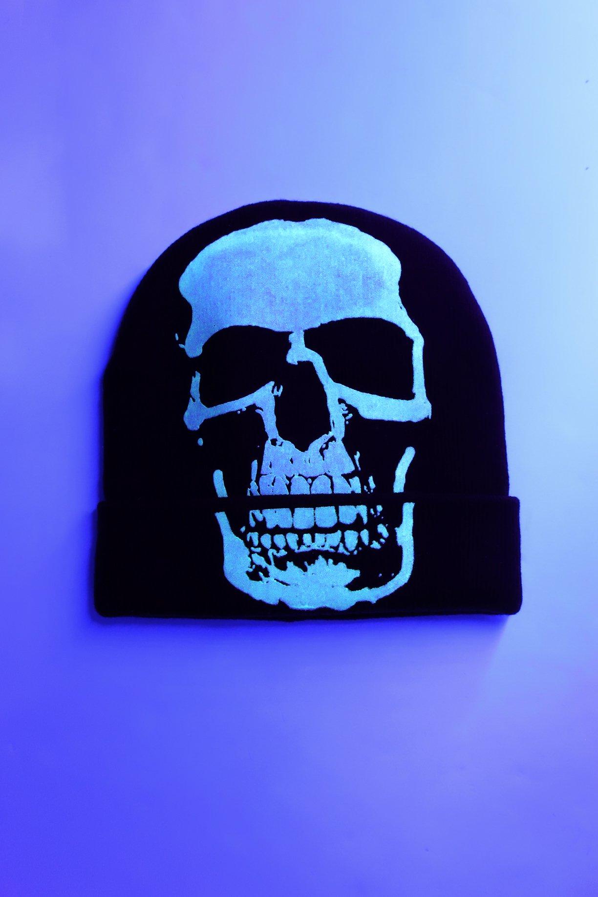 Skull Black Watchman Beanie, , alternate