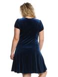 Blue Velvet Swiss Dot Yoke Dress Plus Size, BLUE, alternate