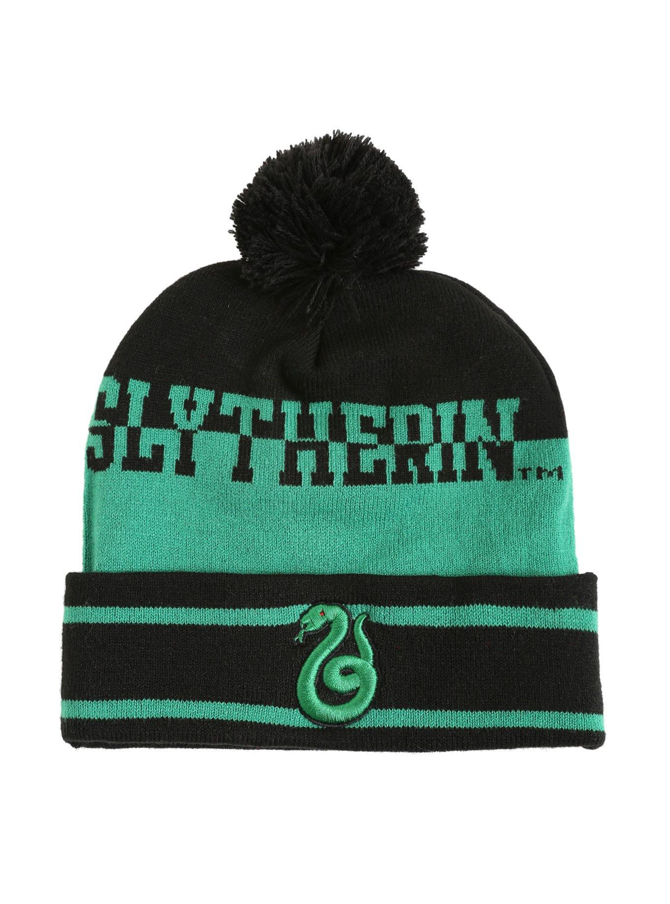 Harry Potter Slytherin Snake Pom Watchman Beanie, , alternate