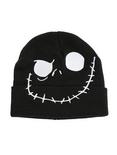 The Nightmare Before Christmas Jack Skellington Face Embroidered Watchman Beanie, , alternate