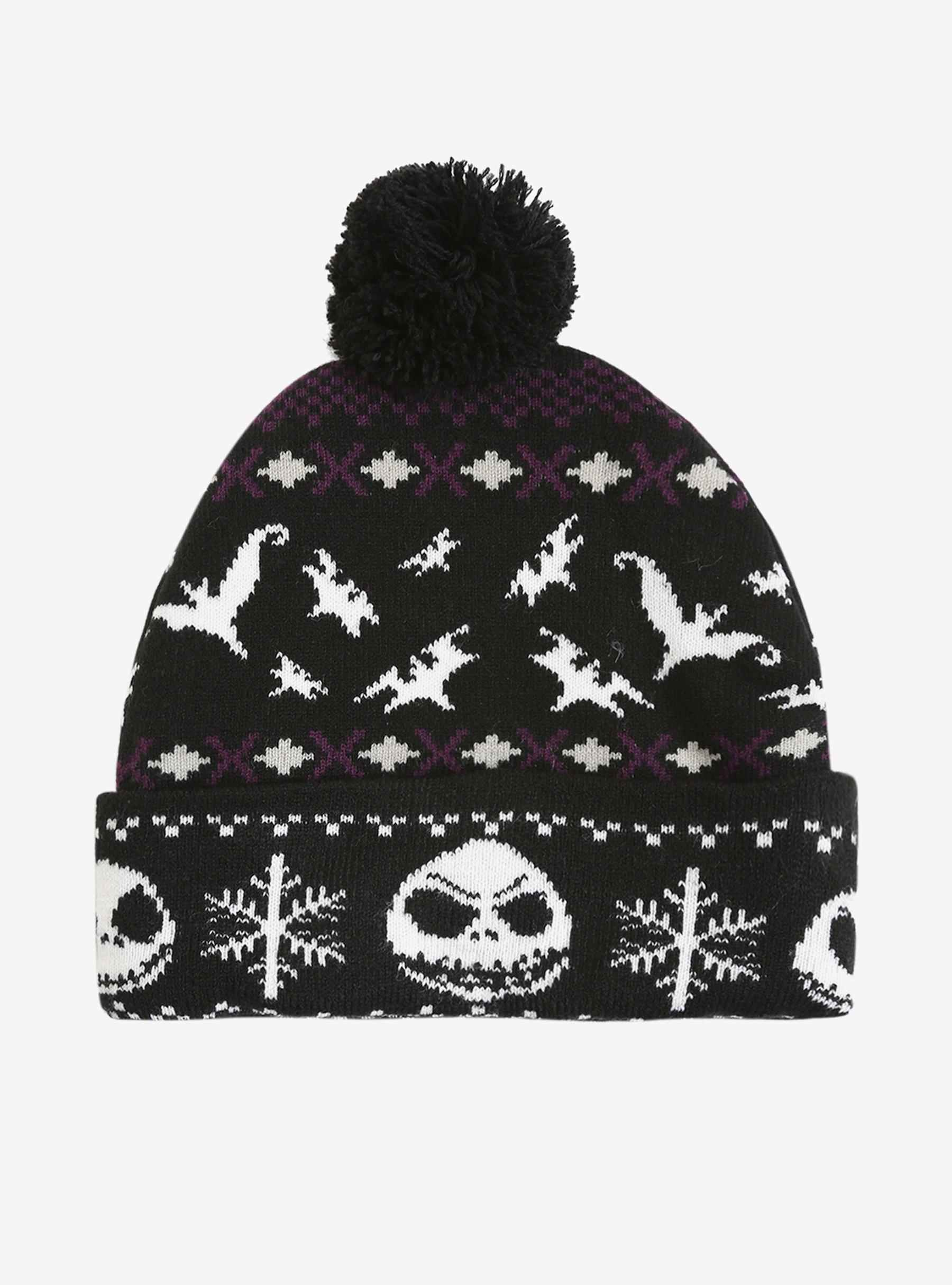 The Nightmare Before Christmas Jack Fair Isle Pom Beanie, , alternate