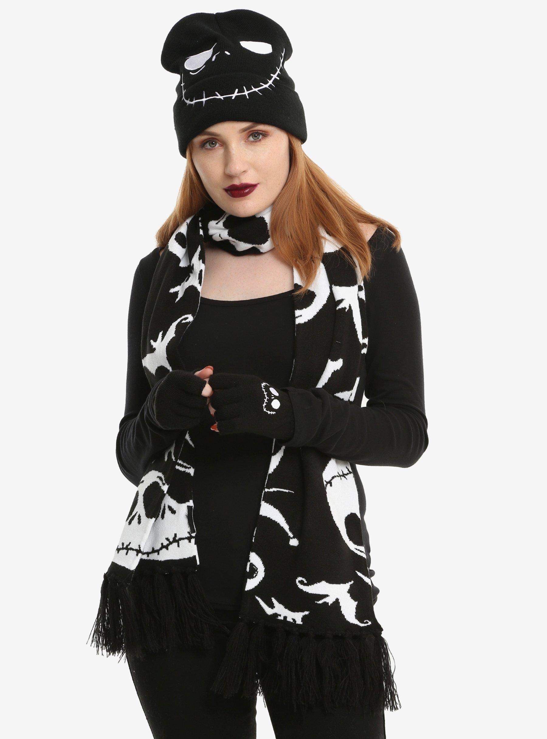 The Nightmare Before Christmas Jack Toss Print Knit Scarf, , alternate