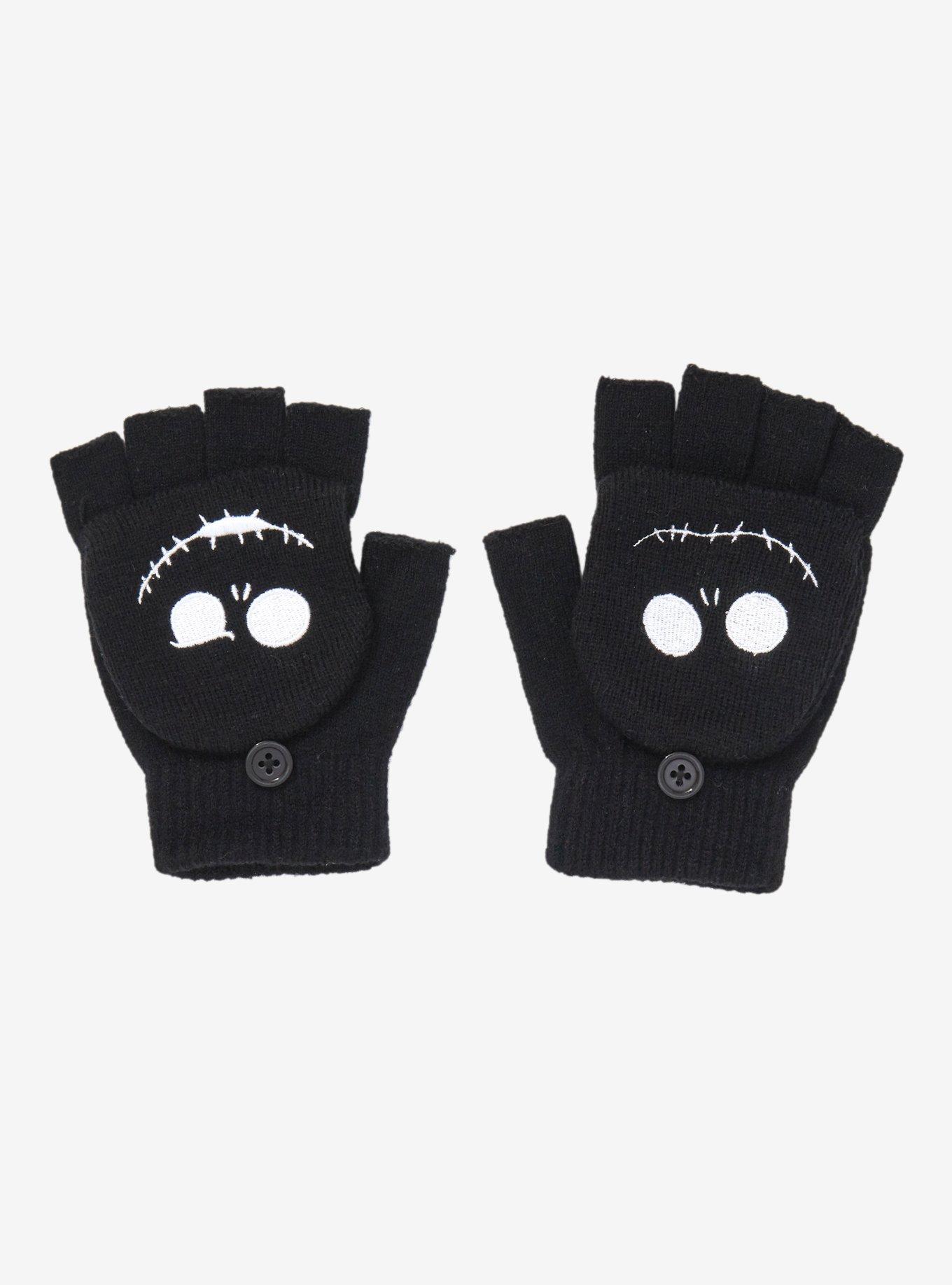 The Nightmare Before Christmas Jack Face Fingerless Gloves, , alternate