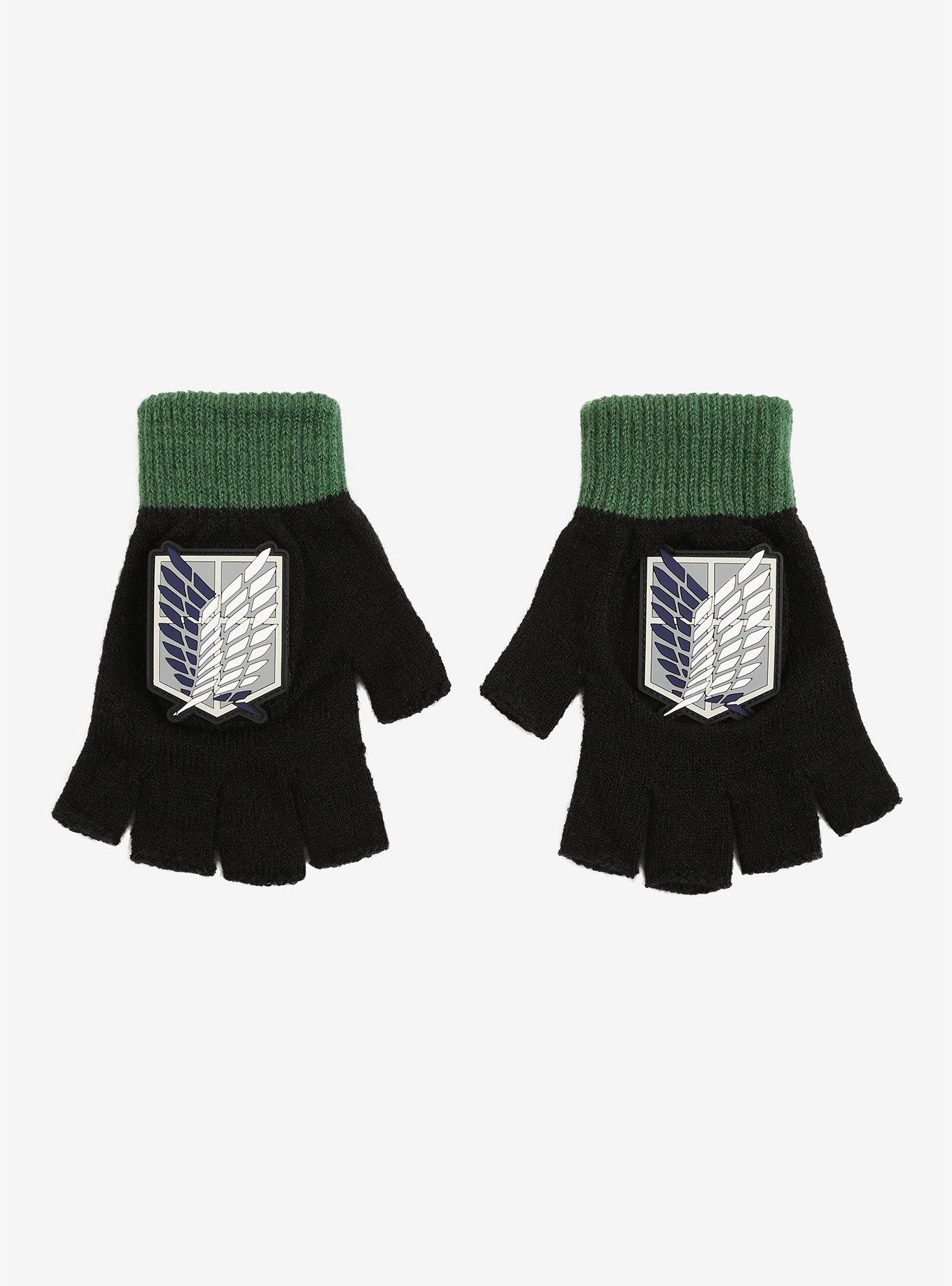 Attack On Titan Scouting Badge Fingerless Gloves, , alternate