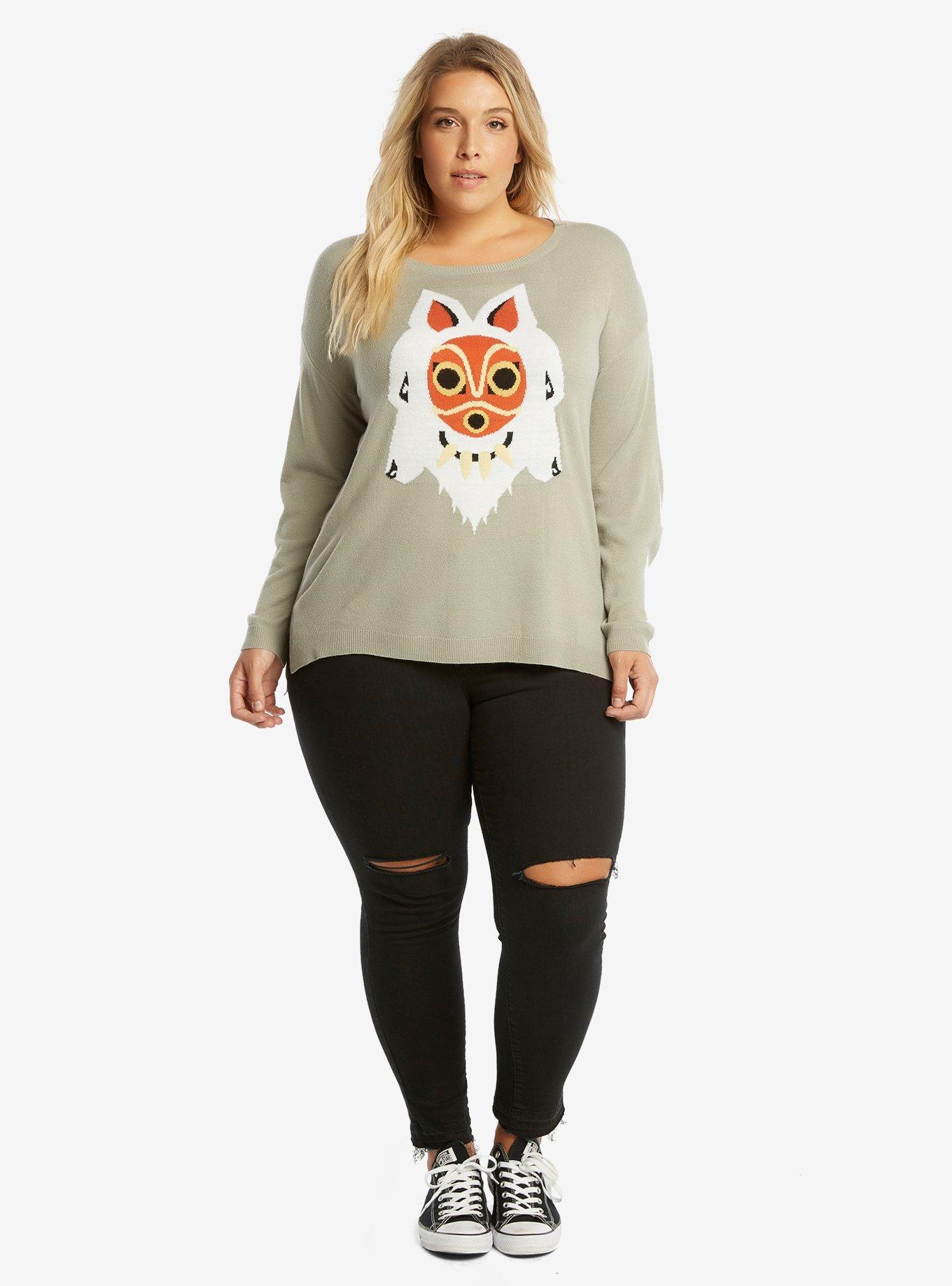 Studio Ghibli Princess Mononoke Wolf Sweater Plus Size, , alternate