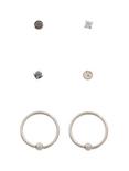 Steel Clear CZ Nose Screw And Hoop 6 Pack, , alternate