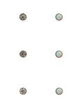 Steel Multi-Color Opal And Clear CZ Nose Screw 6 Pack, , alternate