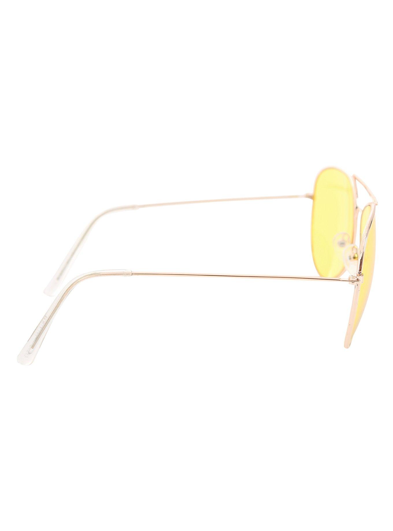 Yellow Lens Aviator Sunglasses, , alternate