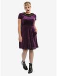 The Nightmare Before Christmas Purple Web Burnout Dress Plus Size, BLACK, alternate