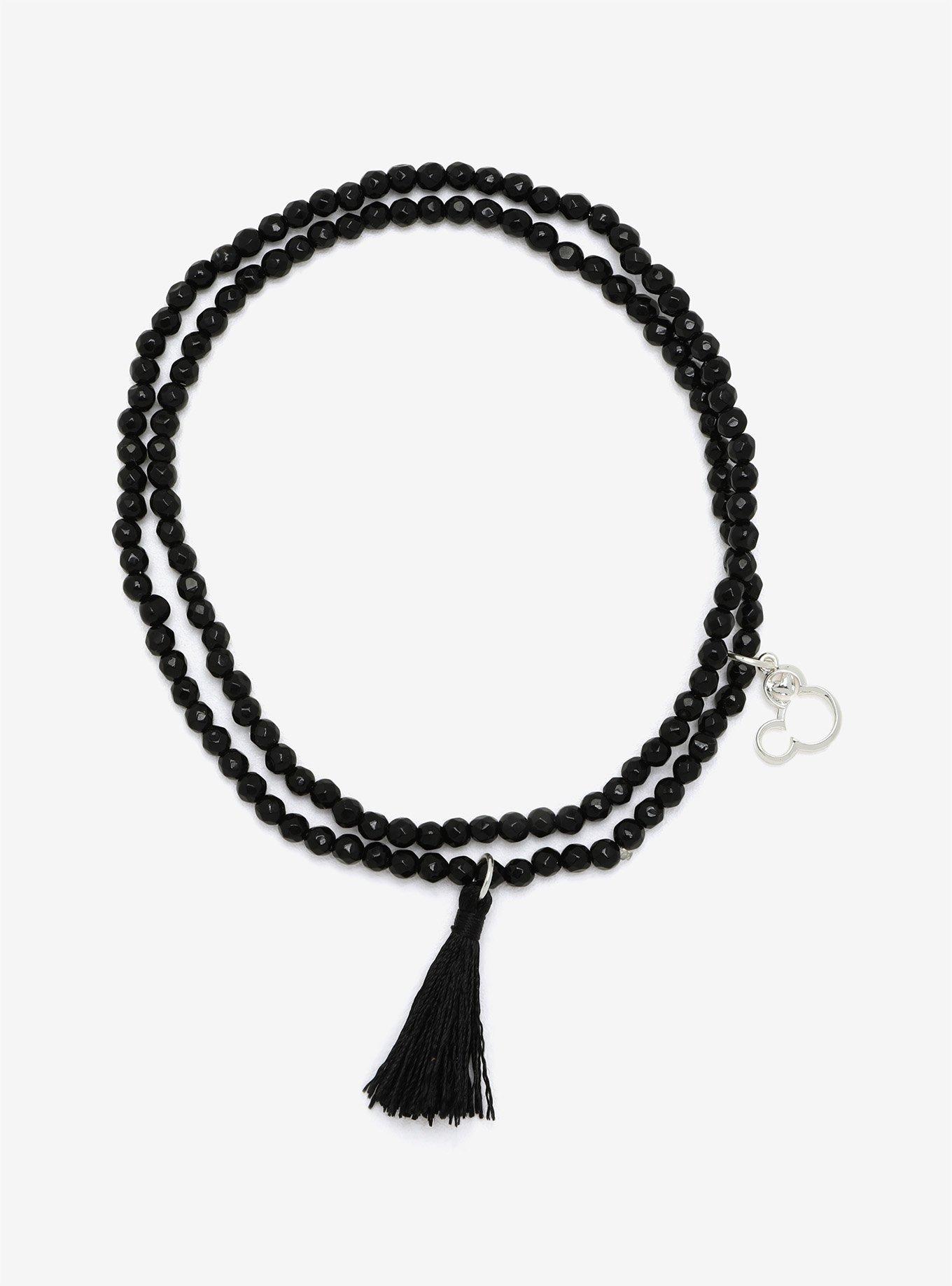 Disney Mickey Mouse Black Beaded Wrap Bracelet, , alternate