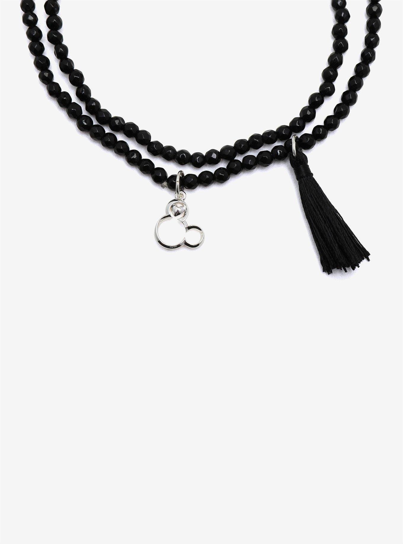 Disney Mickey Mouse Black Beaded Wrap Bracelet, , alternate