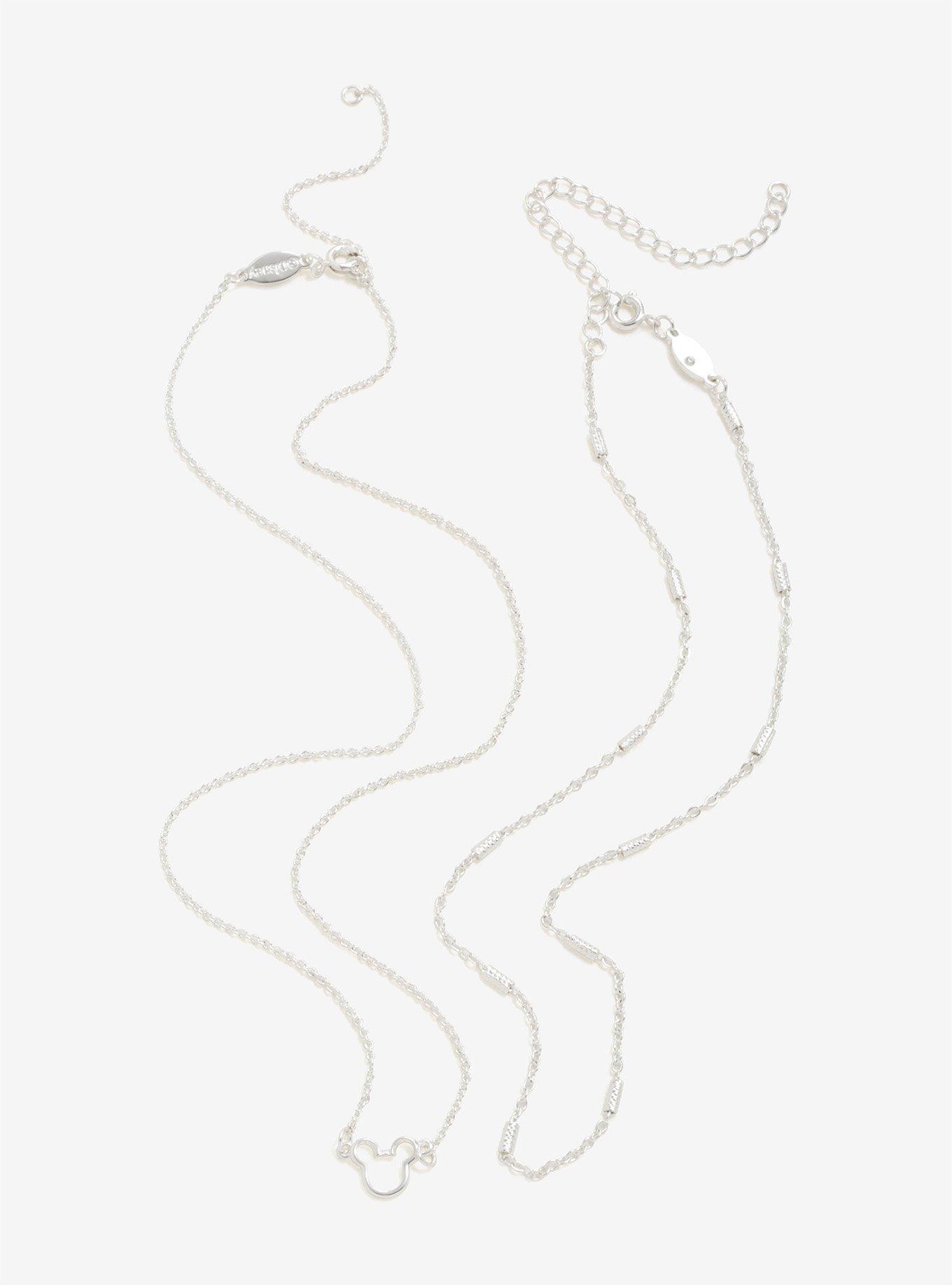 Disney Mickey Mouse Silver Choker And Necklace Set, , alternate