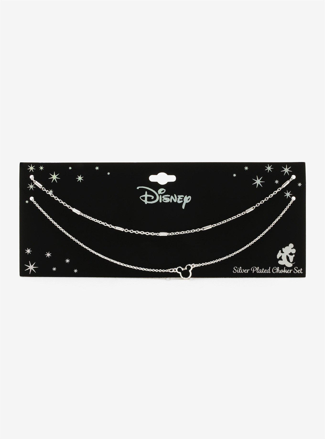 Disney Mickey Mouse Silver Choker And Necklace Set, , alternate