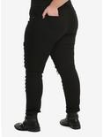 Royal Bones By Tripp Black Fishnet Skinny Jeans Plus Size, BLACK, alternate