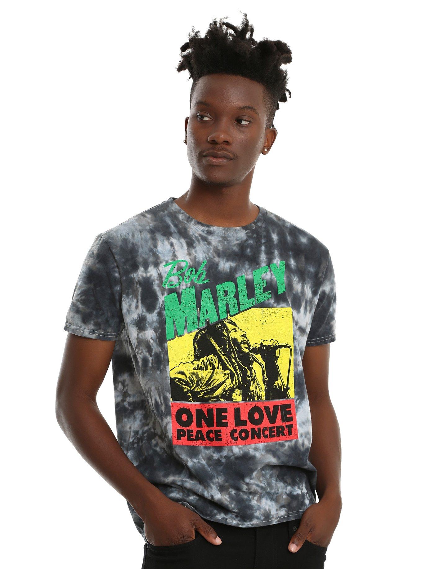 Bob Marley One Love Peace Concert Tie Dye T-Shirt, , alternate