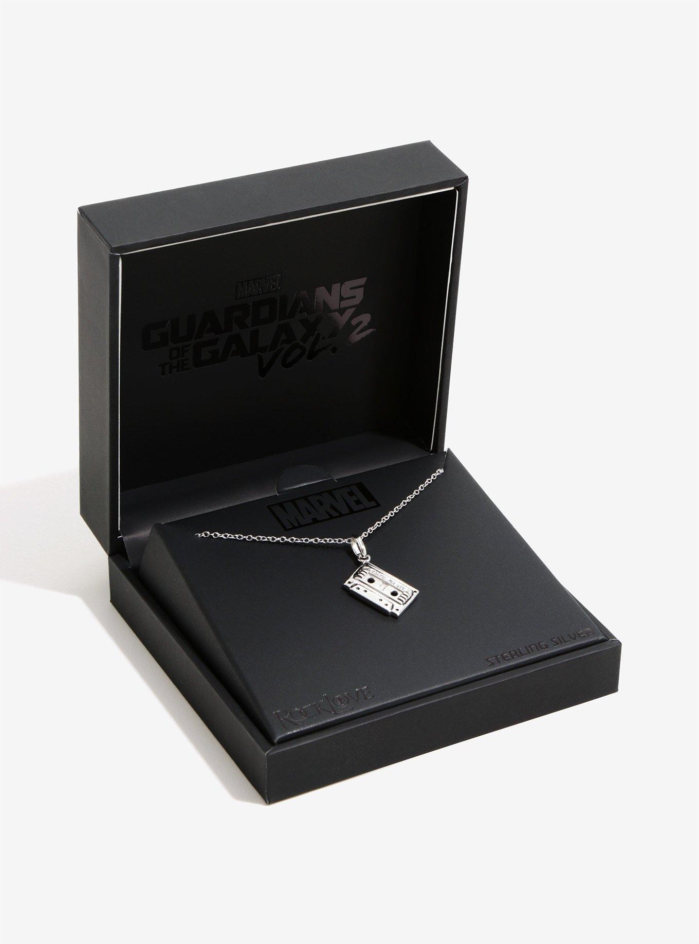 RockLove Marvel Guardians Of The Galaxy Vol. 2 Awesome Mix Vol. 2 Silver Cassette Necklace, , alternate