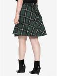 Tripp Green Plaid Suspenders Skirt Plus Size, , alternate
