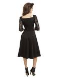 Black Lace Sleeve Swing Dress, , alternate