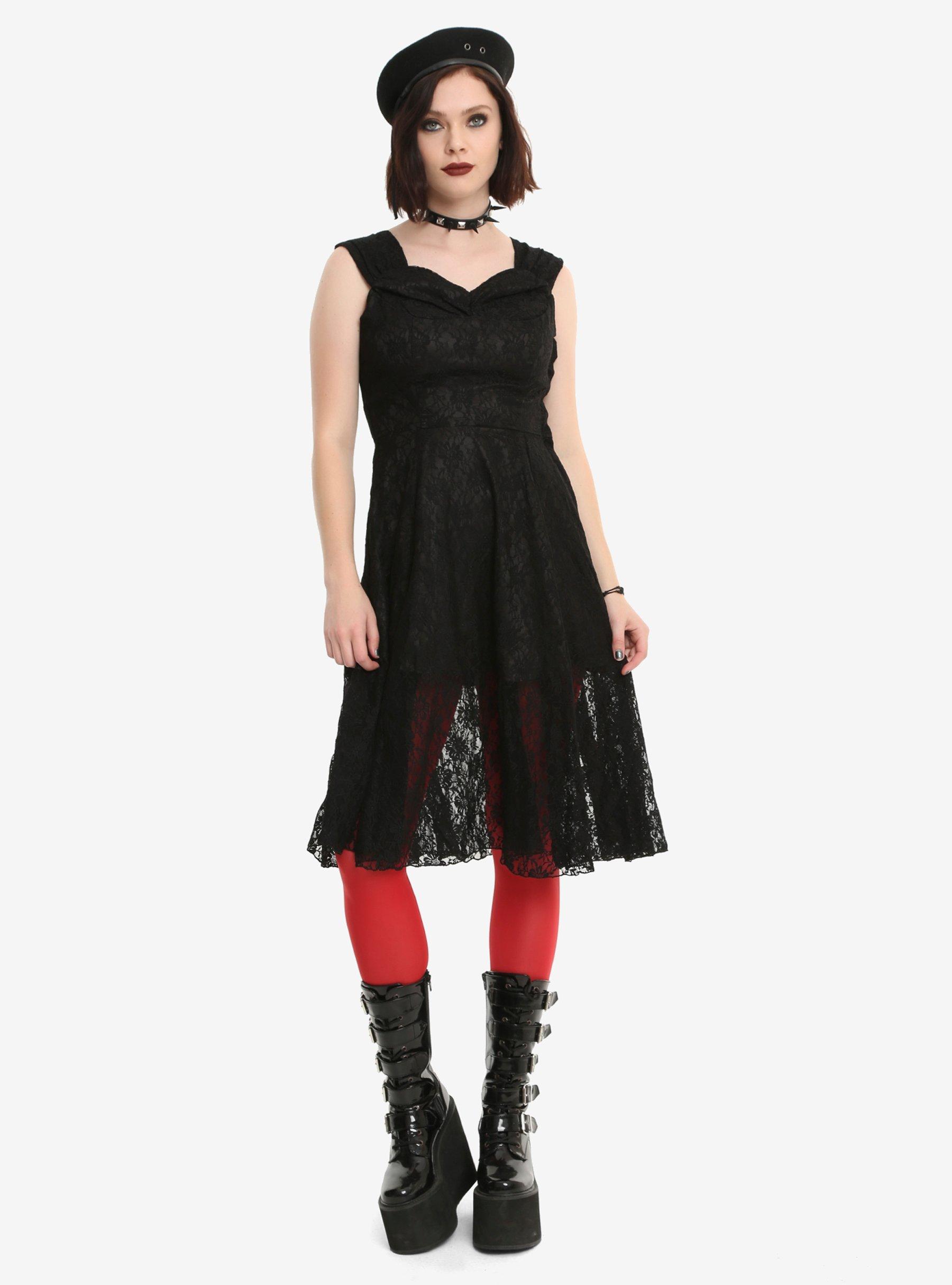 Black Lace Layered Dress, , alternate