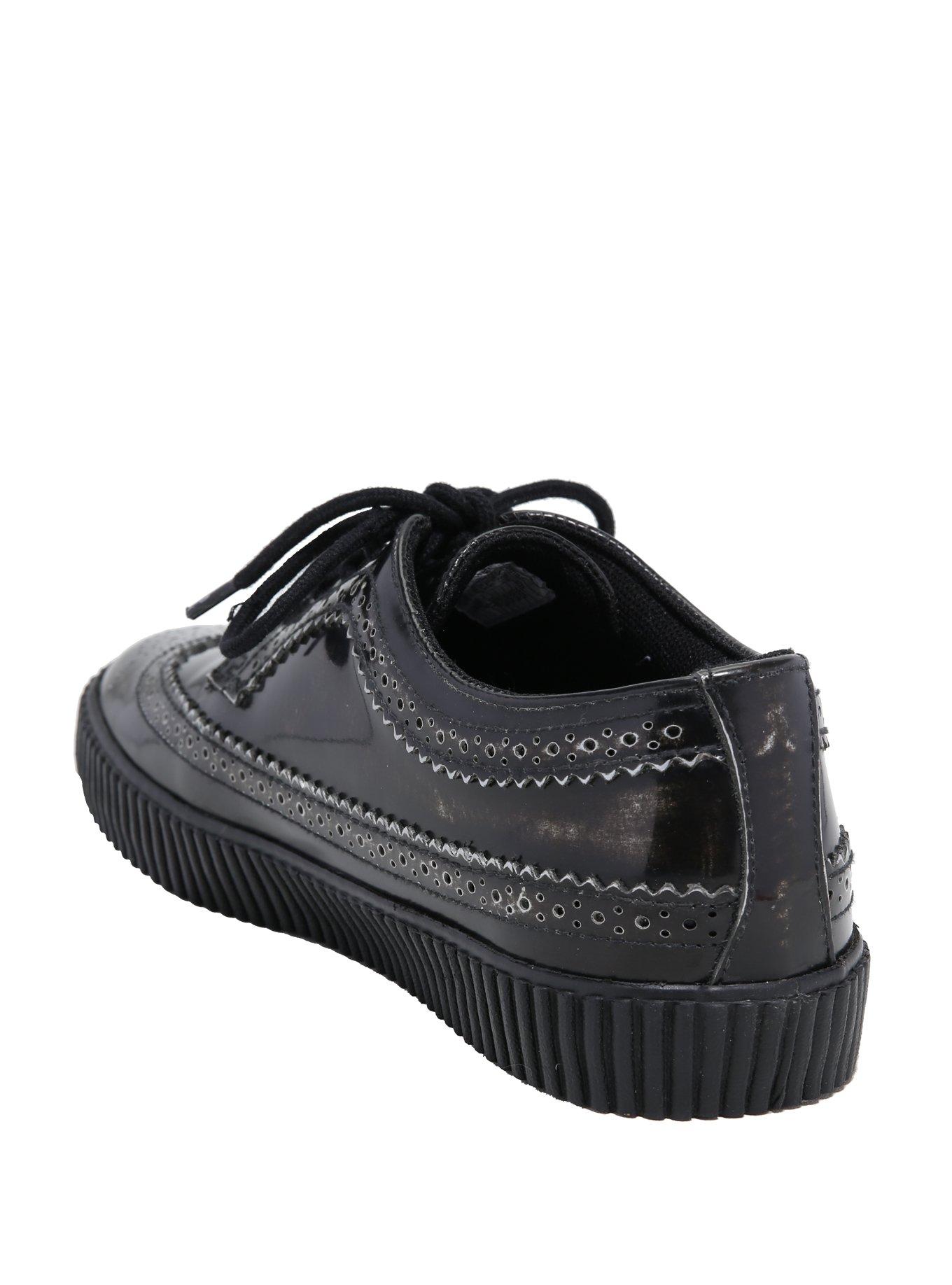T.U.K. Black Leather Vintage Creepers, , alternate
