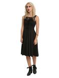 Black Lace-Up Sleeveless Sweetheart Dress, , alternate