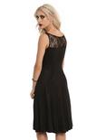 Black Lace-Up Sleeveless Sweetheart Dress, , alternate