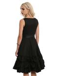 Black Bow Front Sleeveless Ruffle Dress, , alternate