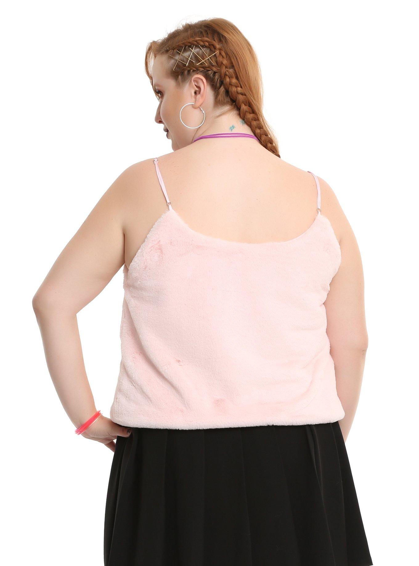 Pink Fuzzy Cami Plus Size, , alternate