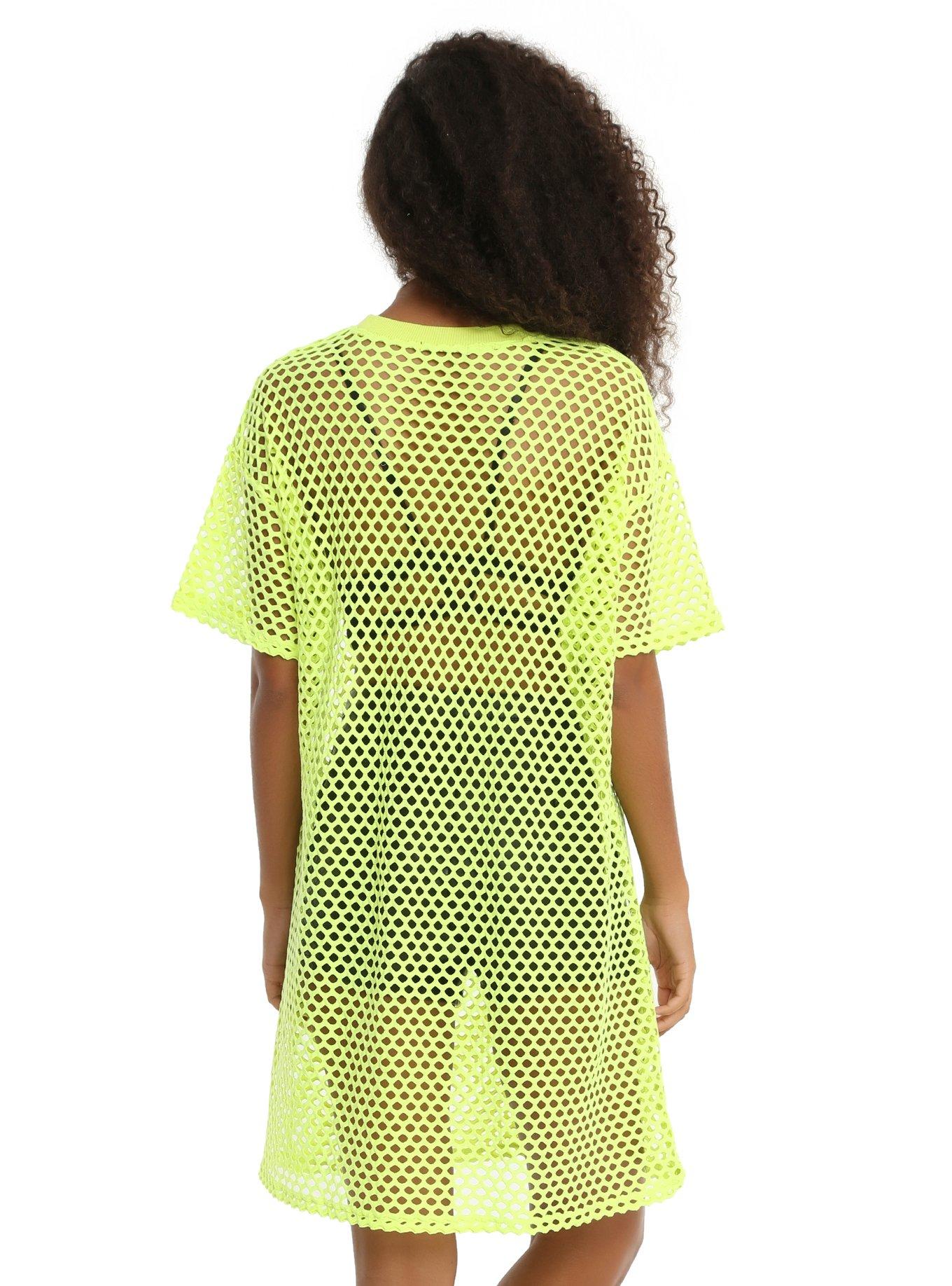 Neon Green Fishnet Dress, , alternate