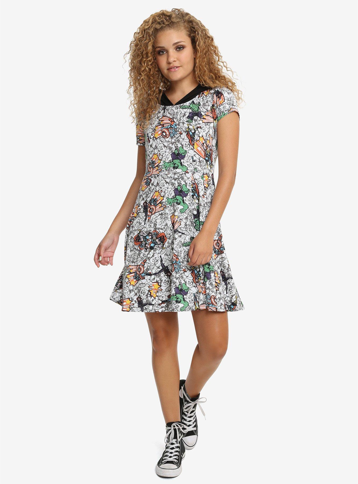 Marvel The Avengers Comic Hoodie Dress, , alternate