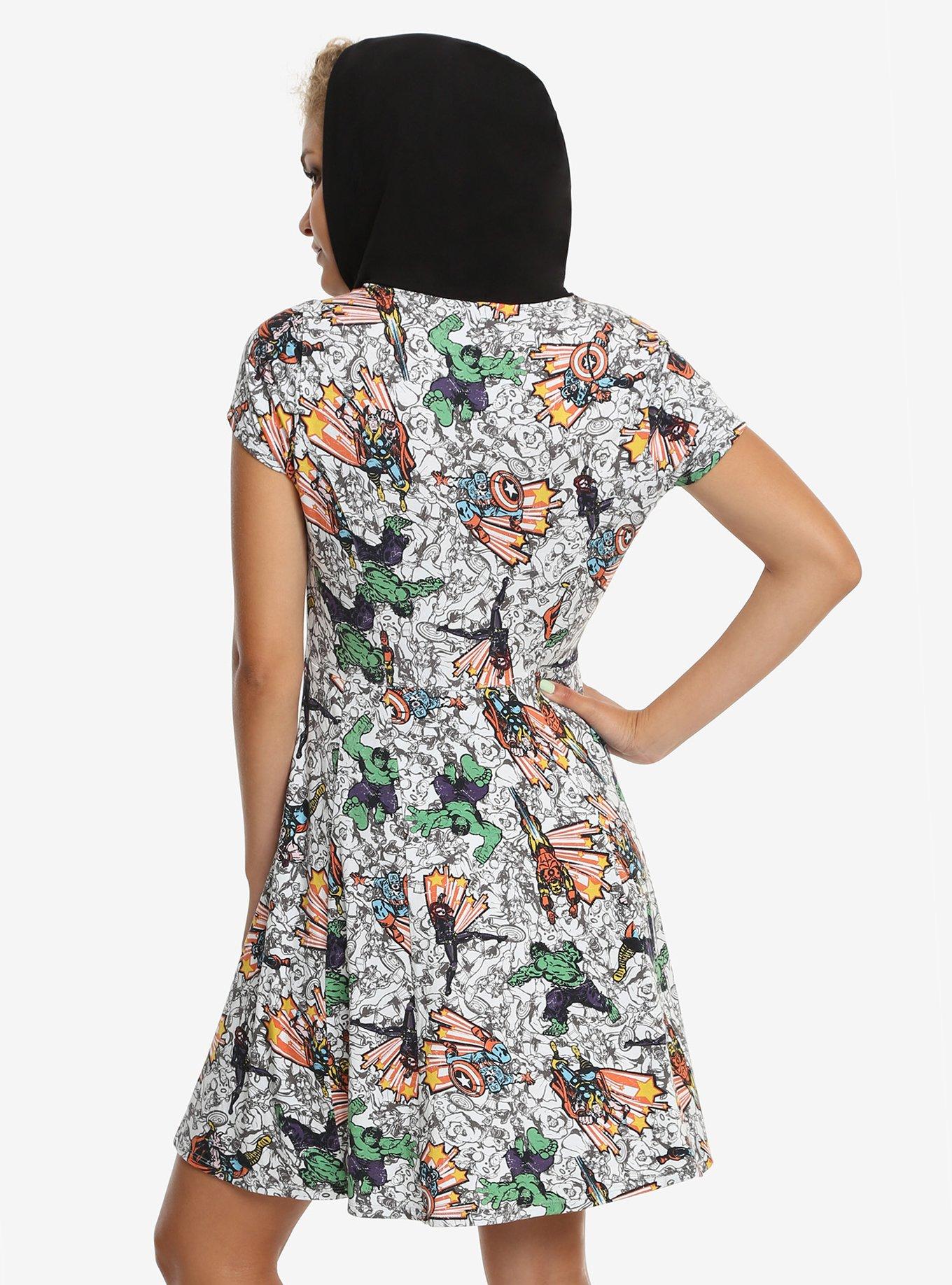 Marvel The Avengers Comic Hoodie Dress, , alternate