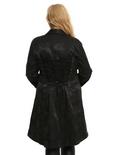 Black Brocade Strap Girls Jacket Plus Size, , alternate