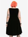Black Velvet Lace Yoke Fit & Flare Dress Plus Size, , alternate
