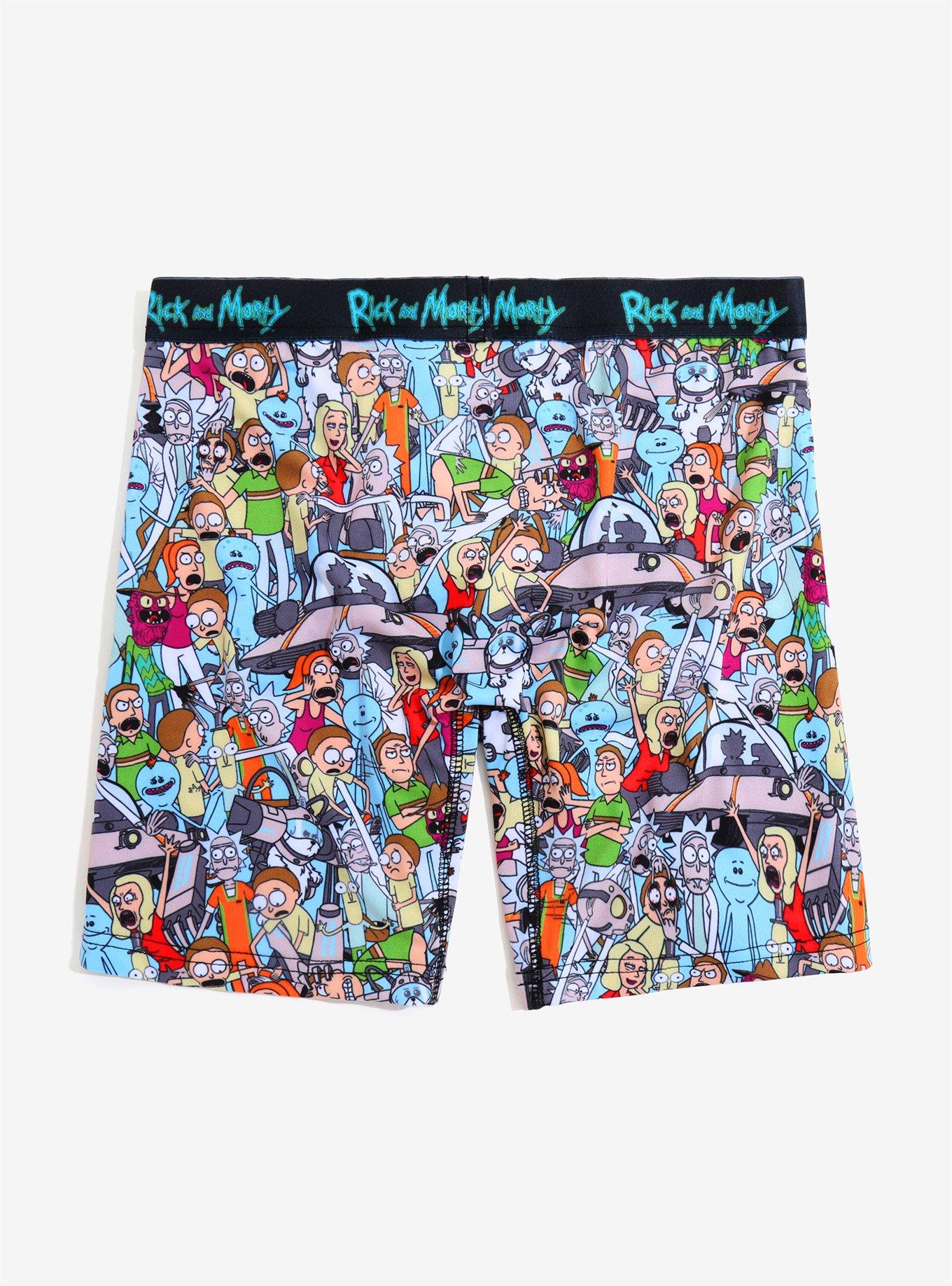 Rick And Morty Allover Print Boxer Briefs, , alternate