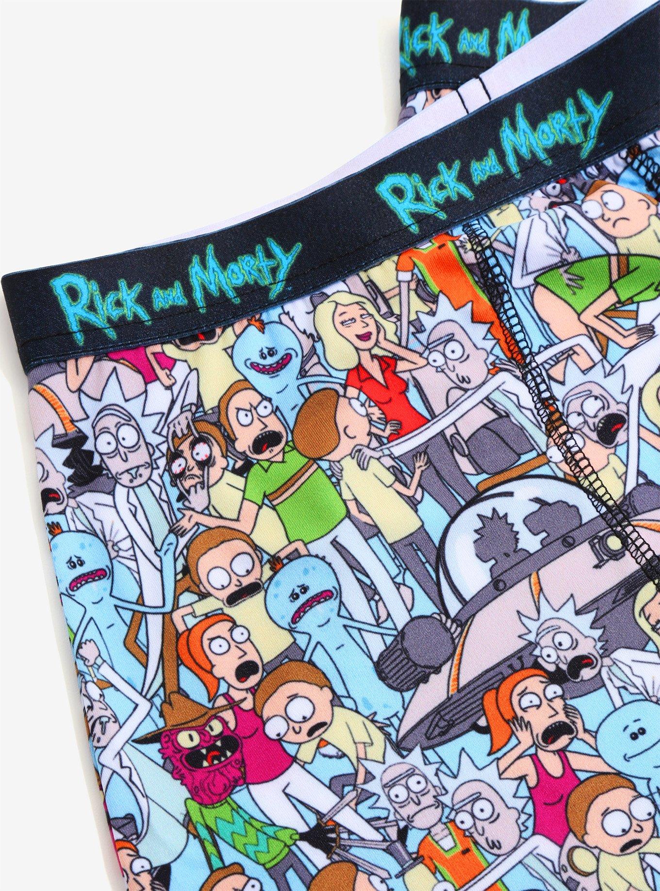 Rick And Morty Allover Print Boxer Briefs, , alternate