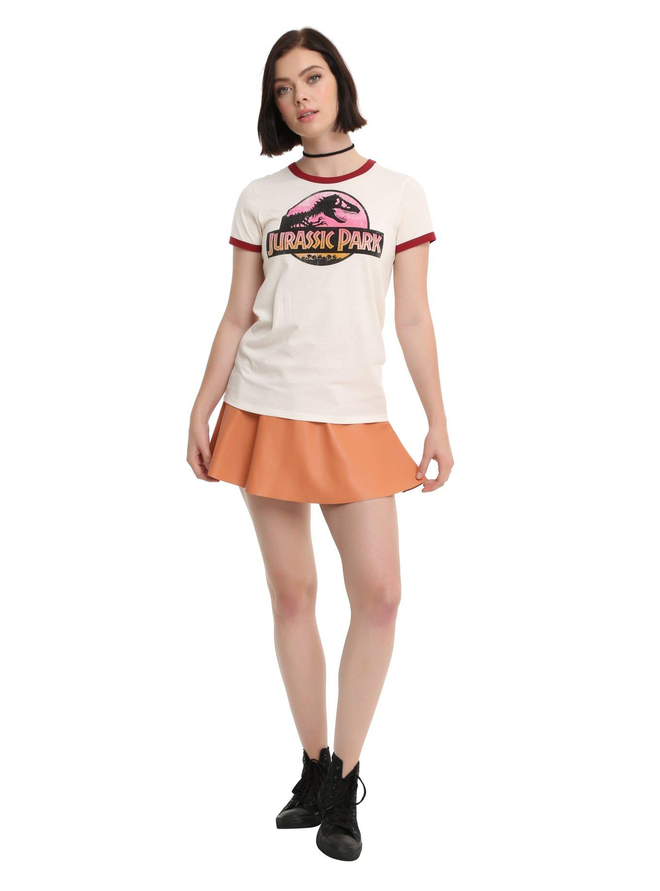 Jurassic Park Logo Girls Ringer T-Shirt, , alternate