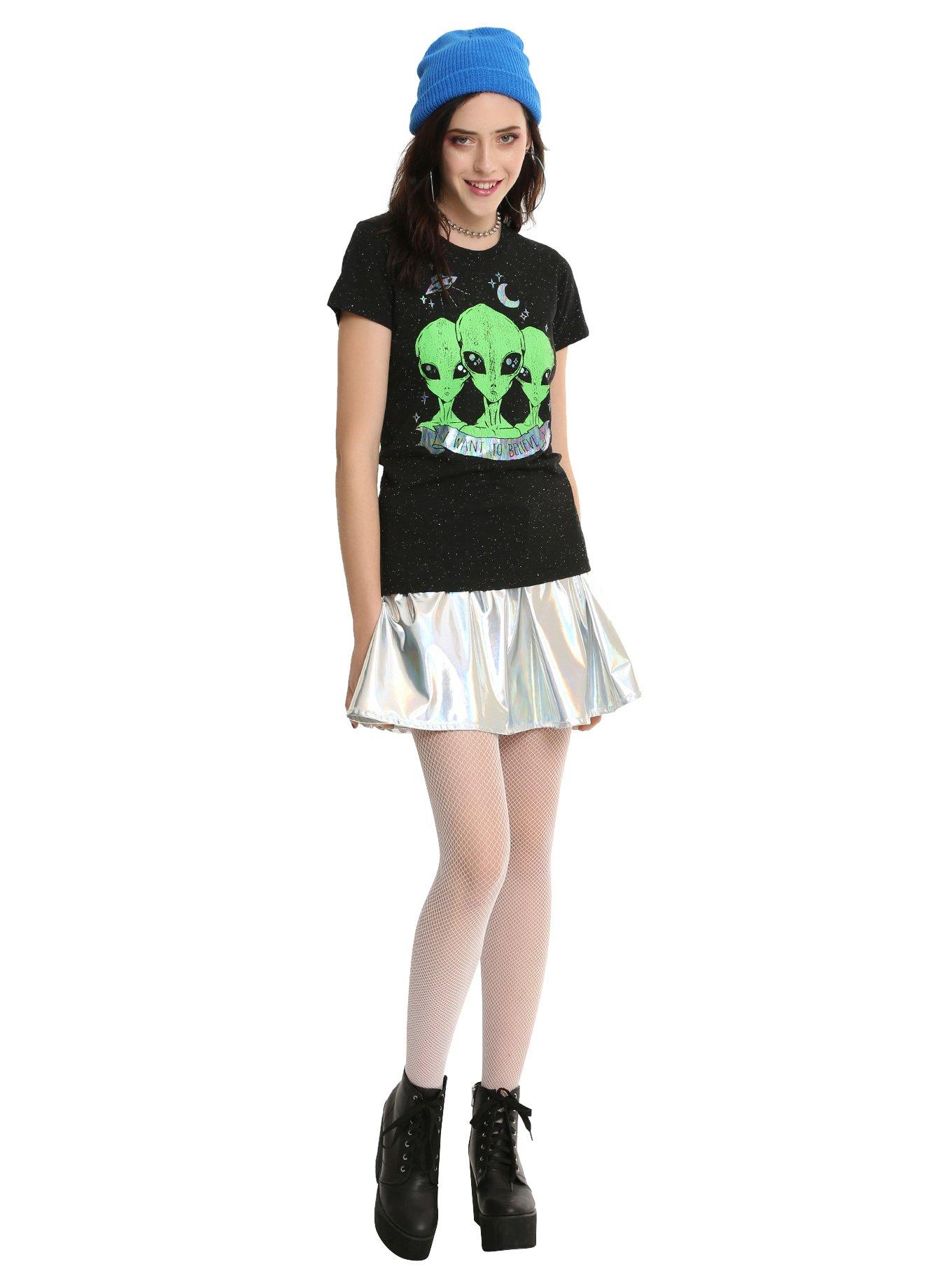 Alien Foil Banner Girls T-Shirt, , alternate