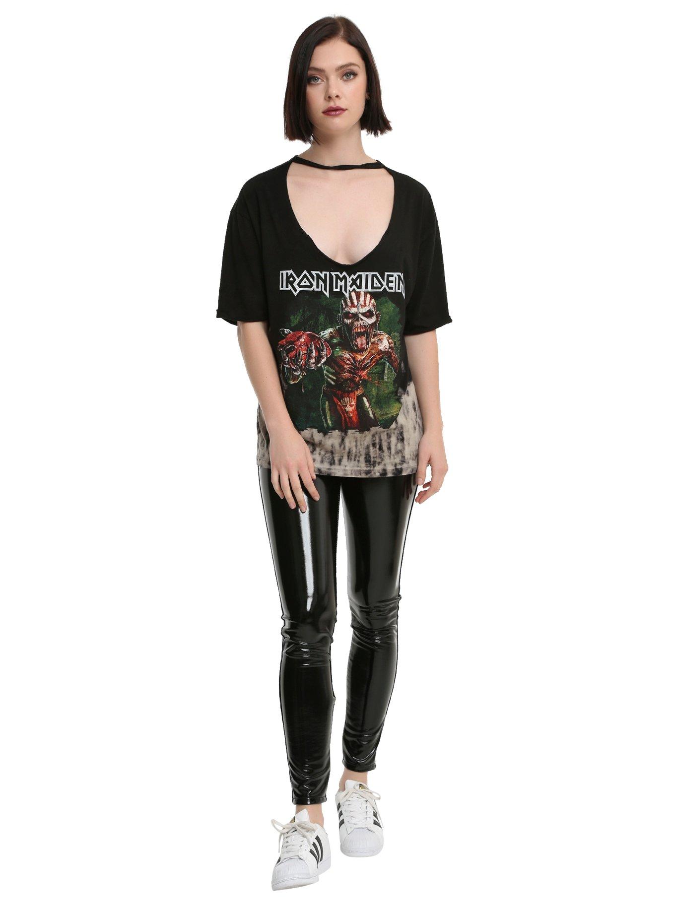 Iron Maiden Book Of Souls Oversized Choker Tie Dye Girls T-Shirt, , alternate