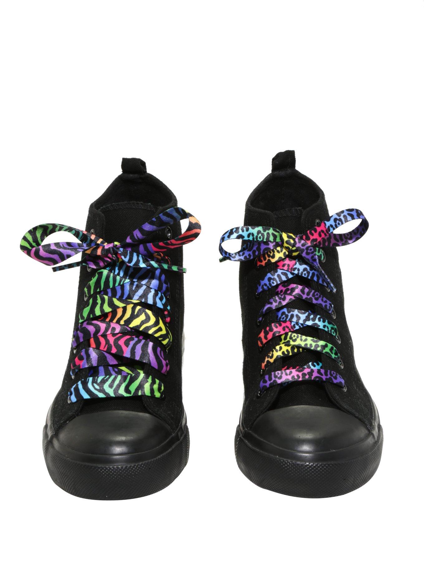 Rainbow Jungle Pattern Shoe Lace Set, , alternate