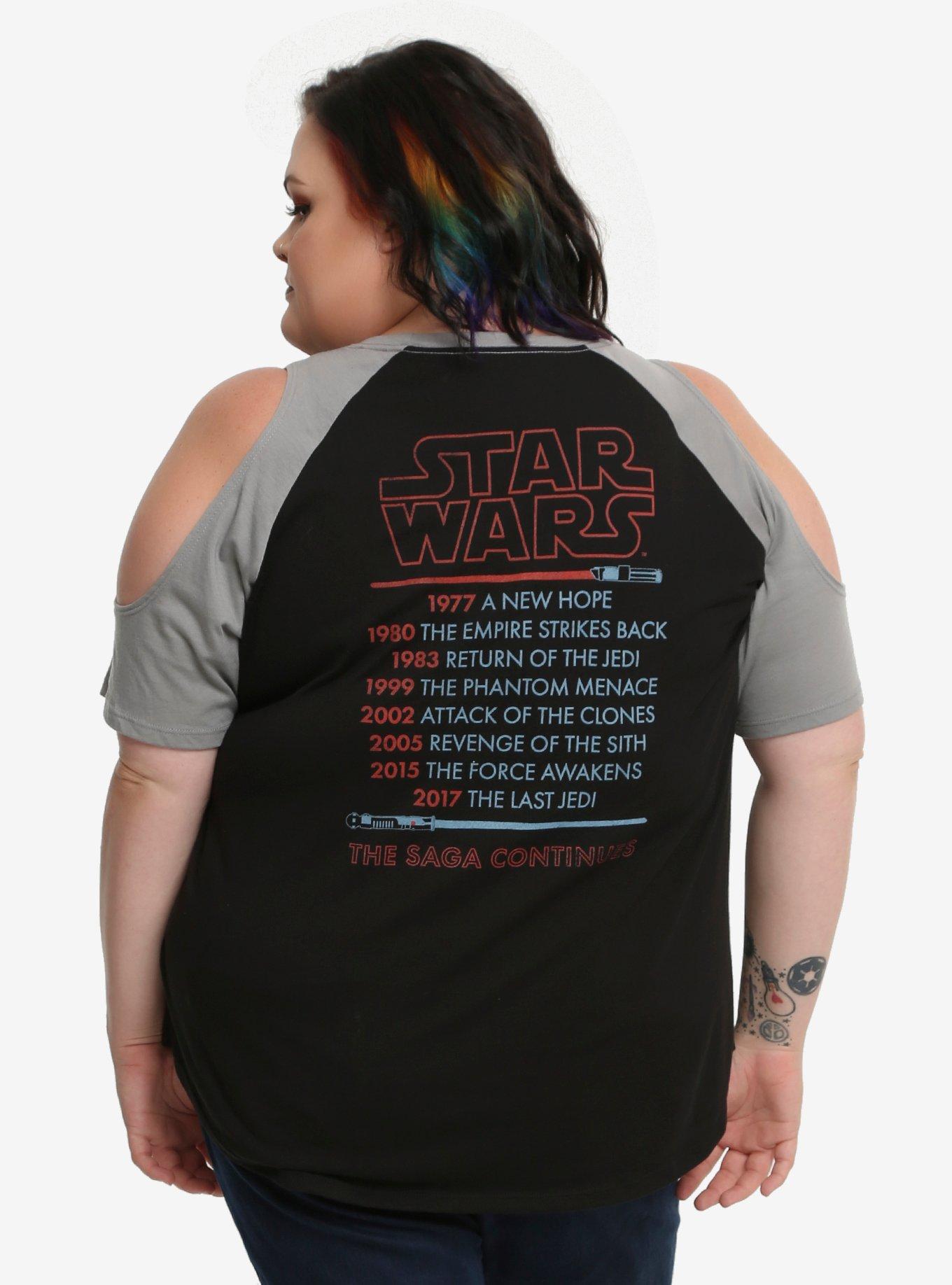 Star Wars: The Last Jedi Tour Date Cold Shoulder T-Shirt Plus Size, , alternate