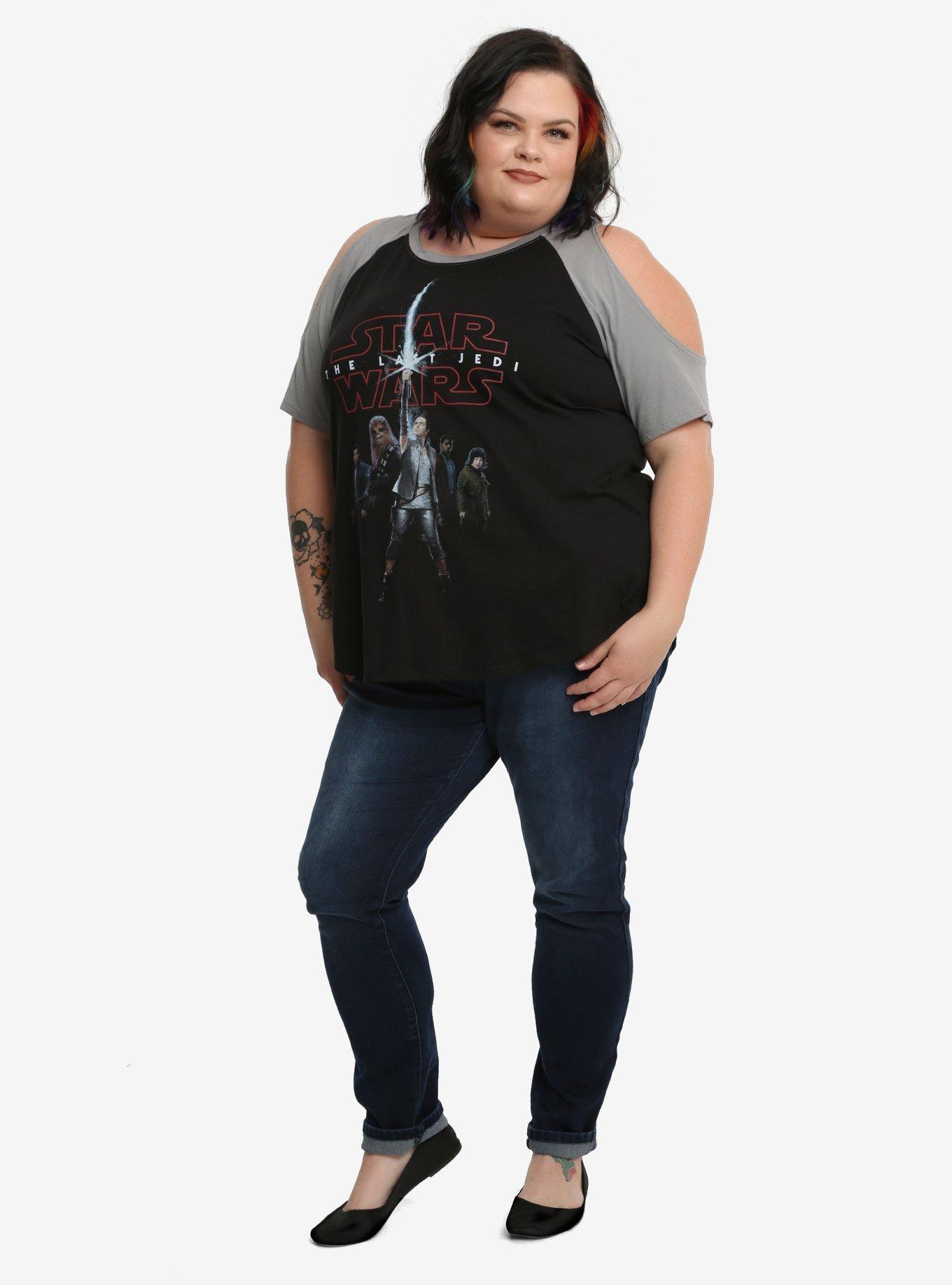 Star Wars: The Last Jedi Tour Date Cold Shoulder T-Shirt Plus Size, , alternate