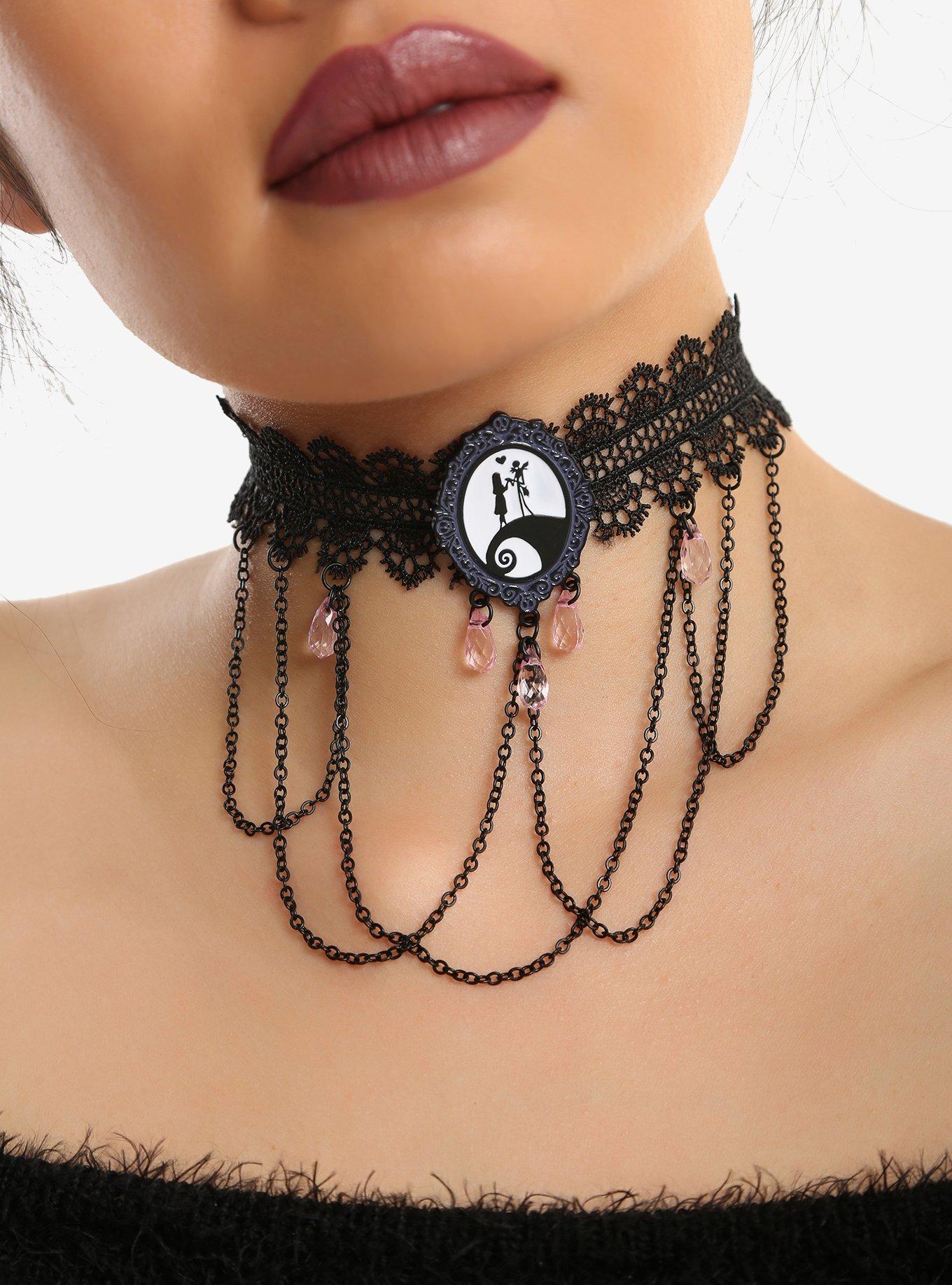 The Nightmare Before Christmas Lace Cameo Choker, , alternate
