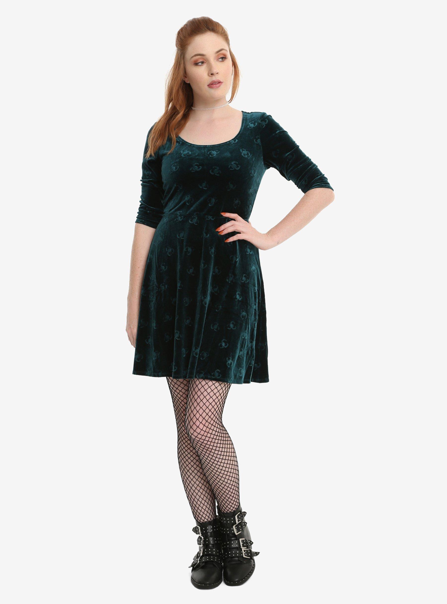 Her Universe Marvel Loki Velvet Embossed Dress, , alternate