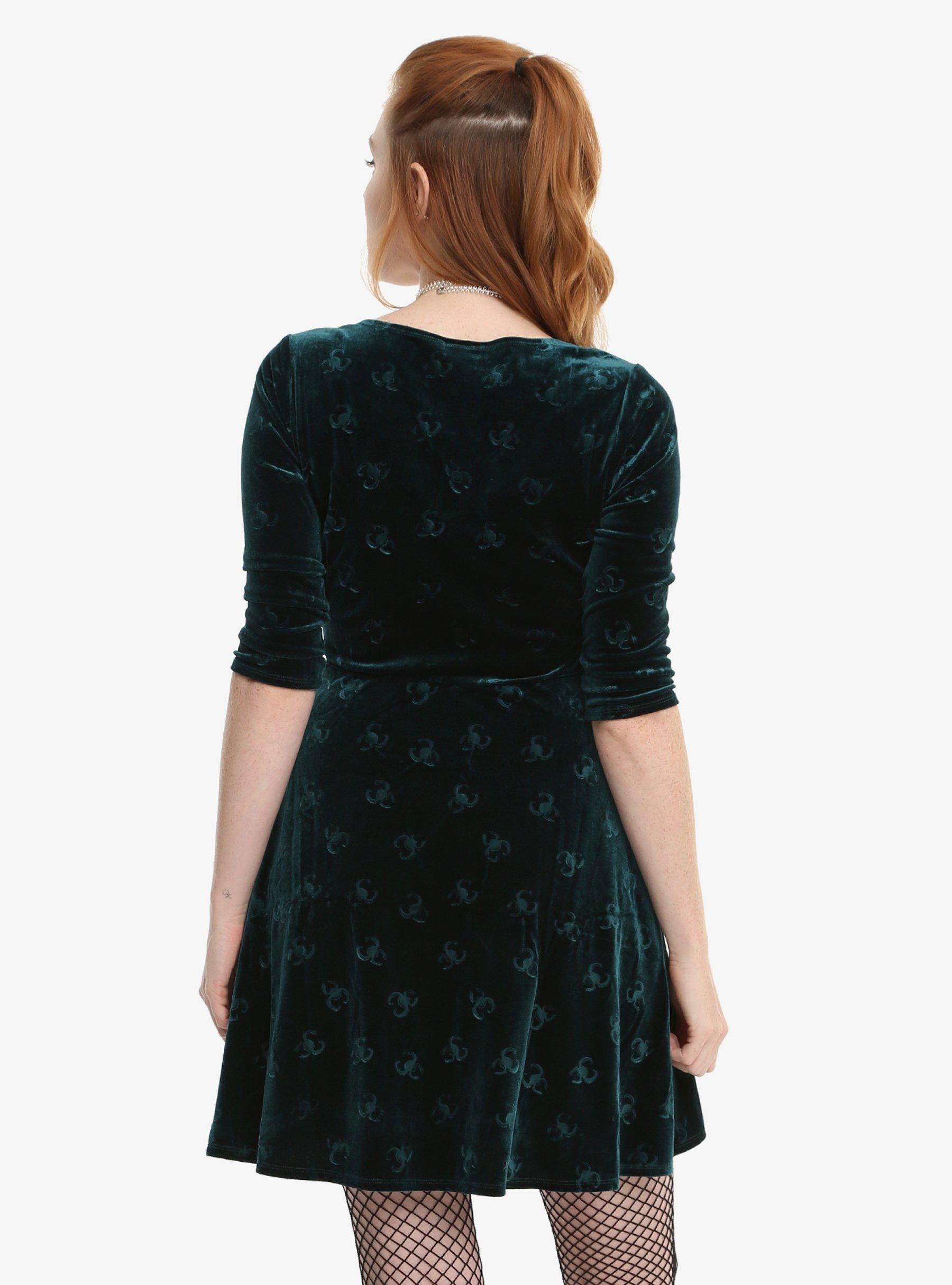 Her Universe Marvel Loki Velvet Embossed Dress, , alternate