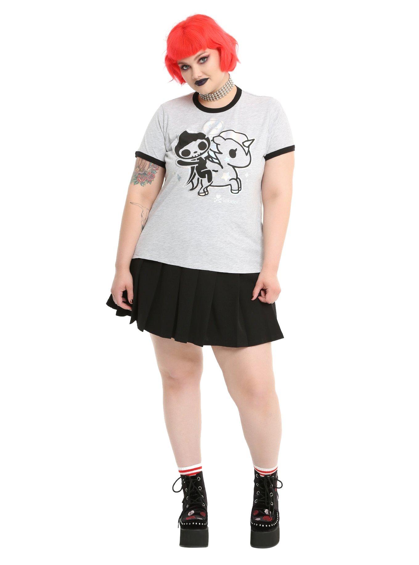 Tokidoki Adios Unicorn Girls Ringer T-Shirt Plus Size, , alternate