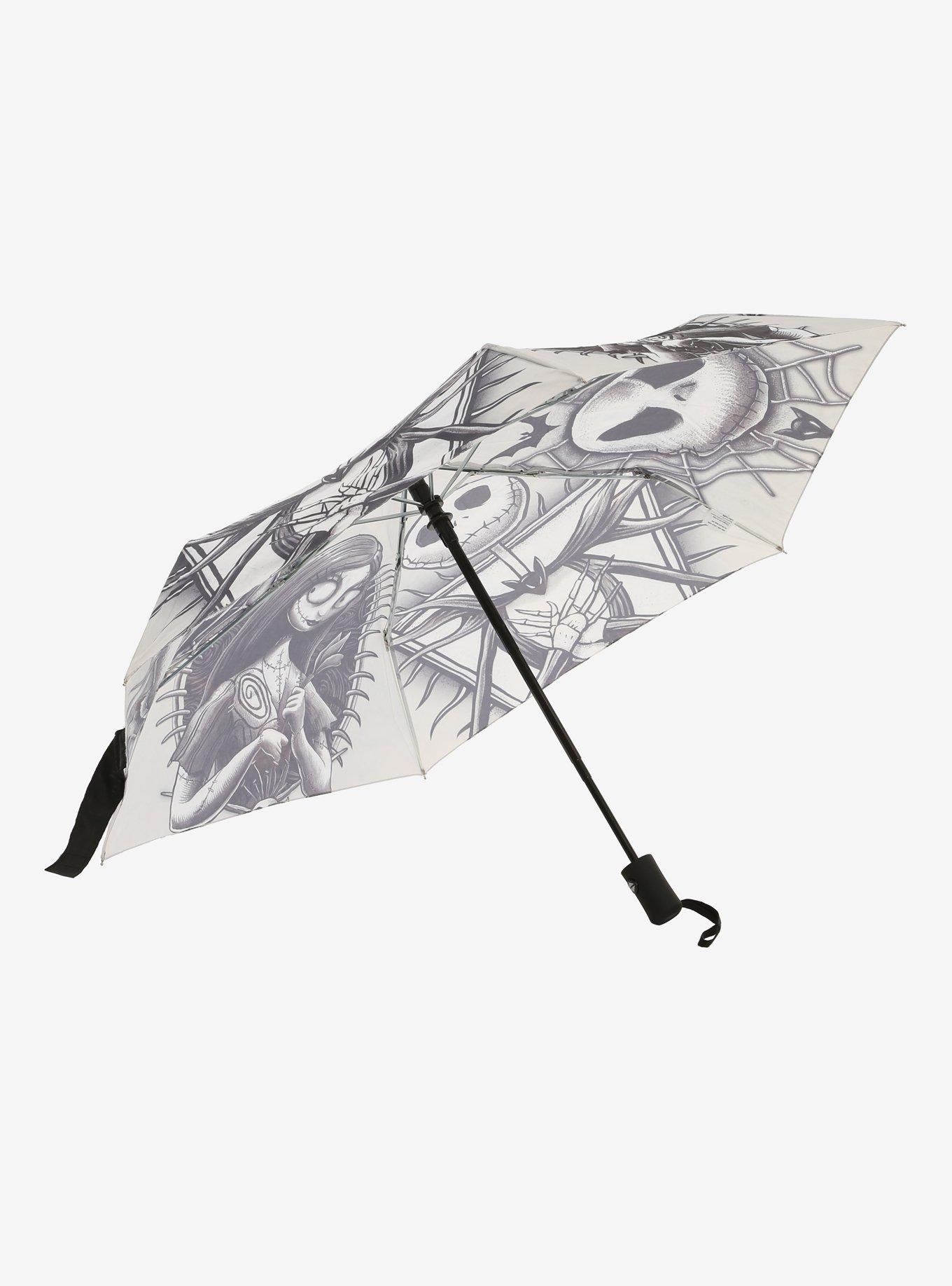 The Nightmare Before Christmas Jack & Sally Sketch Compact Umbrella, , alternate