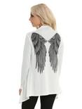 White Angel Wing Girls Cardigan, , alternate
