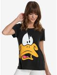 Looney Tunes Daffy Duck Face Womens Tee, , alternate
