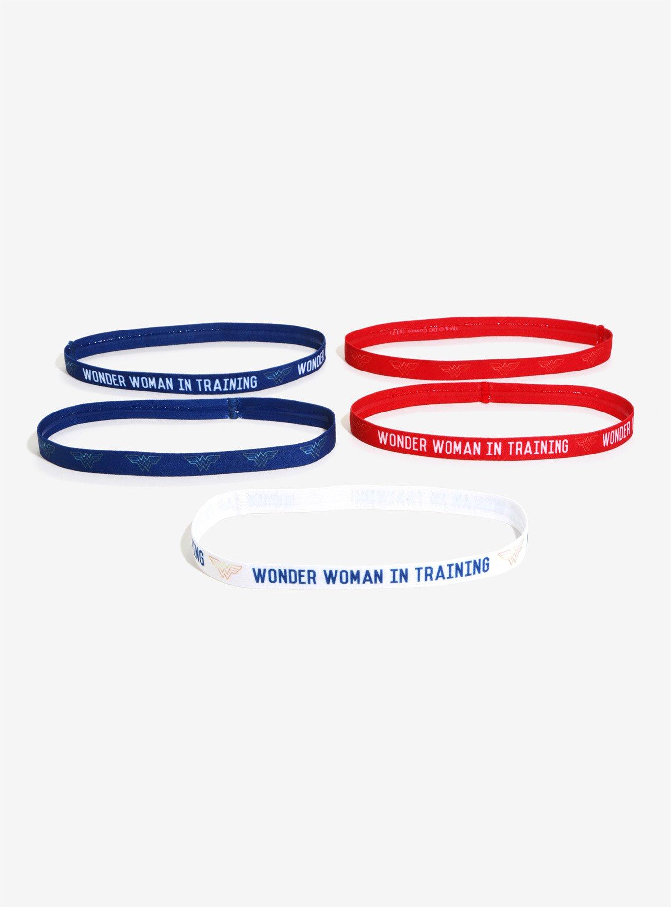 DC Comics Wonder Woman Elastic Active Headband Set, , alternate